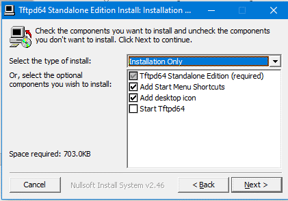 SolarWinds Server TFTPD64 Installation